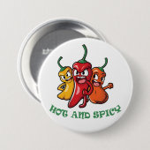 Paprikaschoten mit scharfen Chilis Button (Vorne & Hinten)