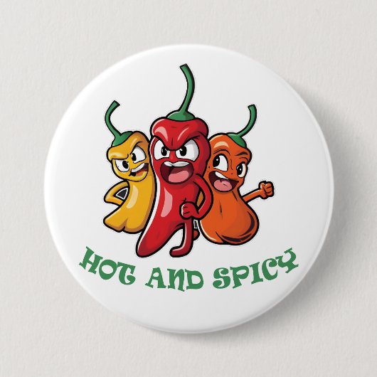 Paprikaschoten mit scharfen Chilis Button (Vorderseite)