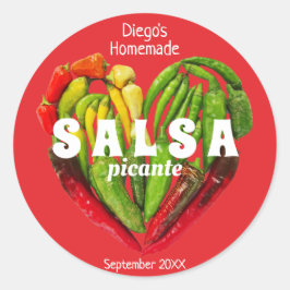 Paprikaschoten mit scharfen scharfen Chilis Runder Aufkleber