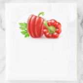 Paprikaschoten Ovaler Aufkleber (Tasche)