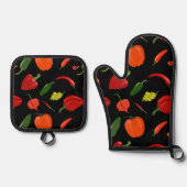 Paprikaschoten Oven Mitt & Pot Holder Set (Vorderseite)