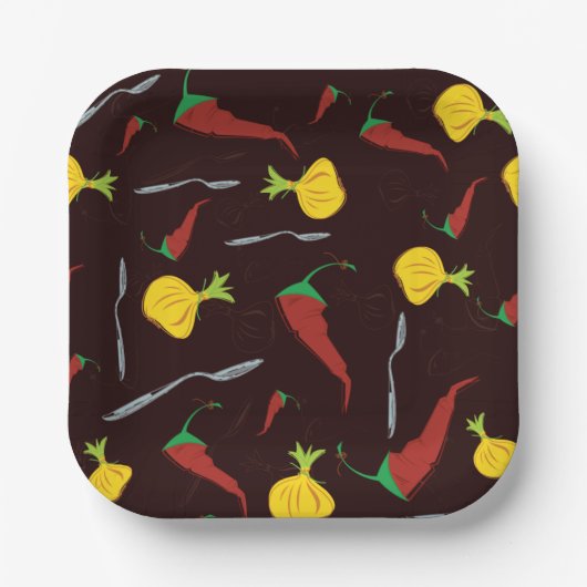 Paprikaschoten Pappteller (Vorderseite)