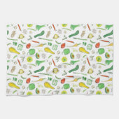 Paprikaschoten Peas Squash Kartoffel Wasserfarbene Handtuch (Horizontal)