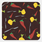 Paprikaschoten Quadratischer Aufkleber (Vorderseite)