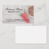 Paprikaschoten und Flocken aus Chili auf Holztisch Visitenkarte (Vorne/Hinten)