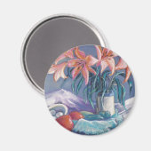 Paprikaschoten und Lilien Magnet (Vorderseite/Rückseite)