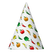 Paprikaschoten und süße, lange Paprikaschoten Partyhütchen (Links)