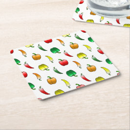 Paprikaschoten und süße, lange Paprikaschoten Rechteckiger Pappuntersetzer