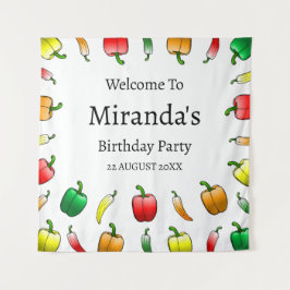 Paprikaschoten und süße, lange Paprikaschoten Wandteppich