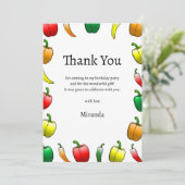 Paprikaschoten und süße Paprikaschoten Dankeskarte (Stehend Vorderseite)