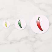 Paprikaschoten und süße Paprikaschoten Konfetti (Rückseiten)