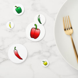 Paprikaschoten und süße Paprikaschoten Konfetti