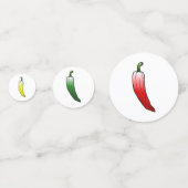 Paprikaschoten und süße Paprikaschoten Konfetti (Rückseiten)