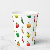 Paprikaschoten und süße Paprikaschoten Pappbecher (Rückseite)