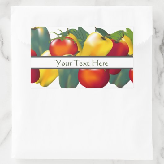 Paprikaschoten und Tomaten Rechteckiger Aufkleber (Tasche)