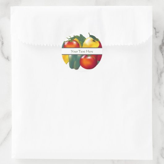 Paprikaschoten und Tomaten Runder Aufkleber (Tasche)