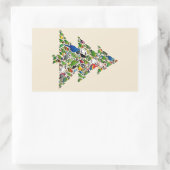 Paprot Christmas Tree Rechteckiger Aufkleber (Tasche)