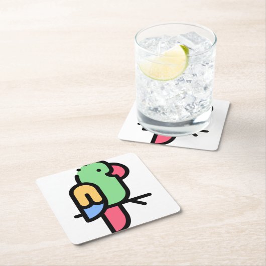 Paprot Rechteckiger Pappuntersetzer (Vor Ort)