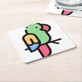 Paprot Rechteckiger Pappuntersetzer (angewinkelt)