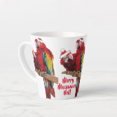 Paprot Red Merry Christmas Macaw Latte Tasse (Linke Ecke)