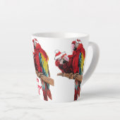 Paprot Red Merry Christmas Macaw Latte Tasse (Rechte Ecke)