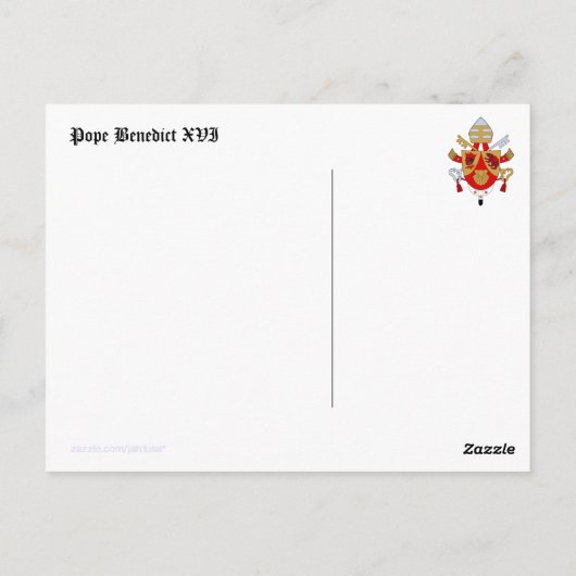 Papst Benedict XVI Postkarte (Rückseite)