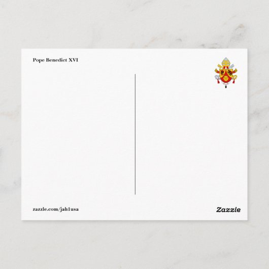 Papst Benedikt XVI. Postkarte (Rückseite)