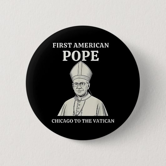 Papst Bobby Chicago - Katholischer Spaß Funny Da P Button (Vorderseite)