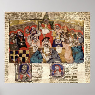 Papst Boniface VIII unter dem Vorsitz eines Poster