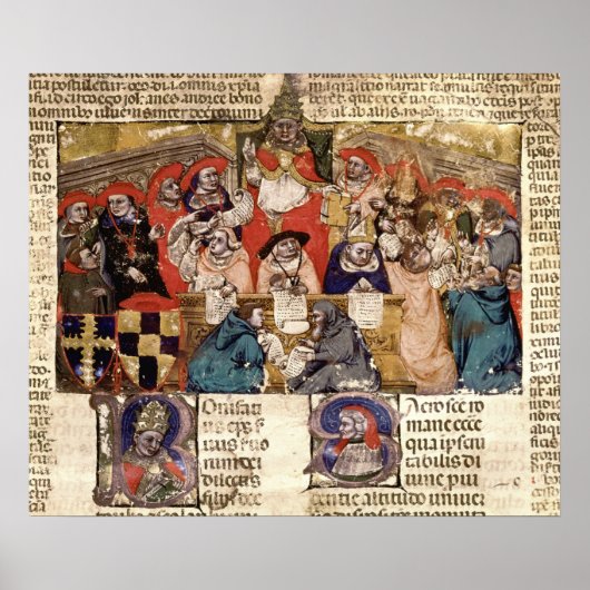 Papst Boniface VIII unter dem Vorsitz eines Poster (Vorne)