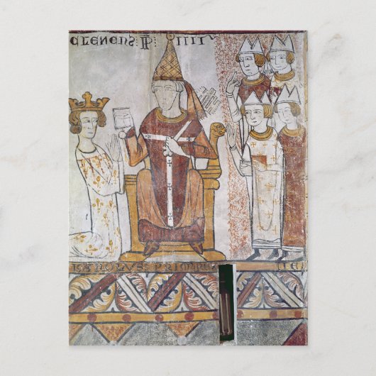 Papst Clement IV Investing Charles von Anjou Postkarte (Vorderseite)