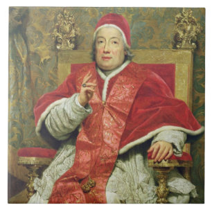 Papst Clement XIII (1693-1769) (Öl auf Leinwand) Fliese