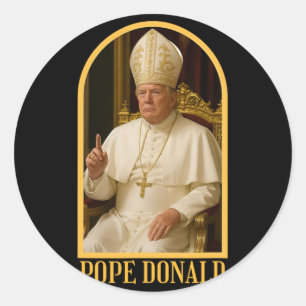 Papst Donald Trump Papst Trump Politischer Satire Runder Aufkleber
