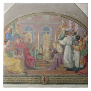 Papst Eugene IV das Kloster von San Mrz widmend Fliese