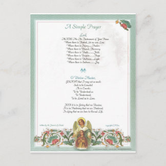 Papst francis=st. francis simple gebet=angel postkarte