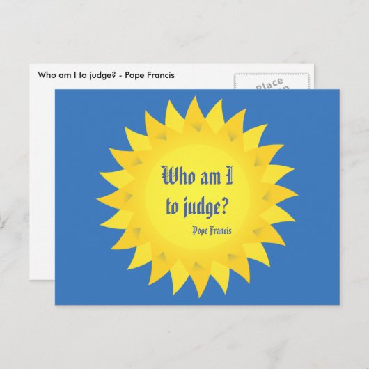 Papst Franziskus Zitat, Wer soll ich beurteilen? P Postkarte (Vorne/Hinten)