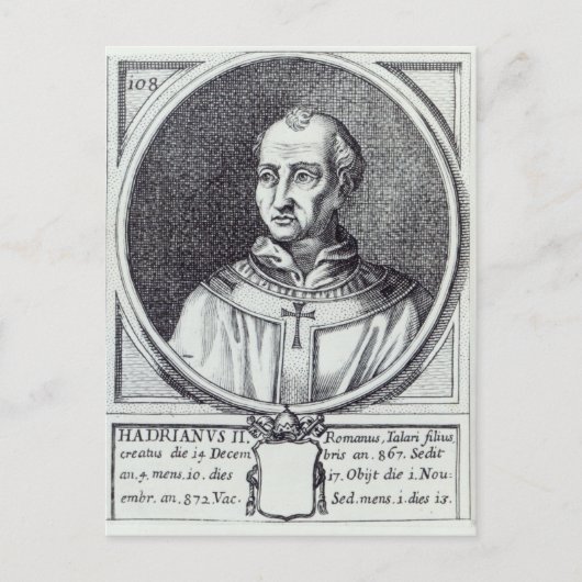 Papst Hadrian II Postkarte (Vorderseite)