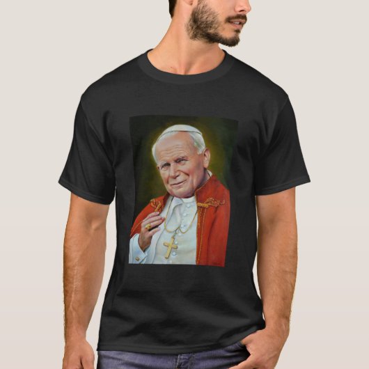 Papst Johannes II., Johannes Paul II. Portrait, re T-Shirt (Vorderseite)