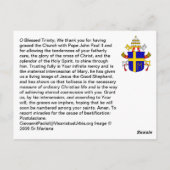 Papst Johannes Paul II Beatmungskarte Postkarte (Rückseite)