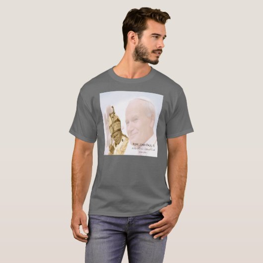Papst Johannes Paul II. Collagen-T - Shirt - (Vorne ganz)