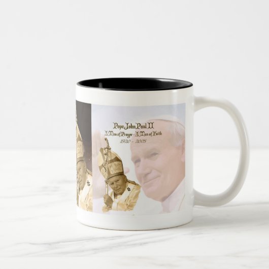 Papst Johannes Paul II. Collagen-Tasse Zweifarbige Tasse (Rechts)