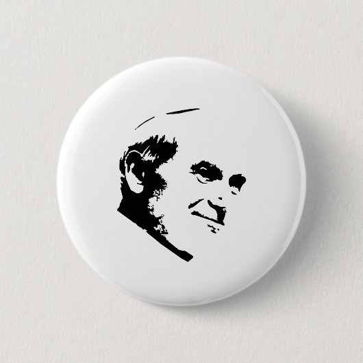 Papst Johannes Paul II Face White Button (Vorderseite)