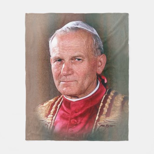 Papst Johannes Paul II Fleecedecke (Vorderseite)