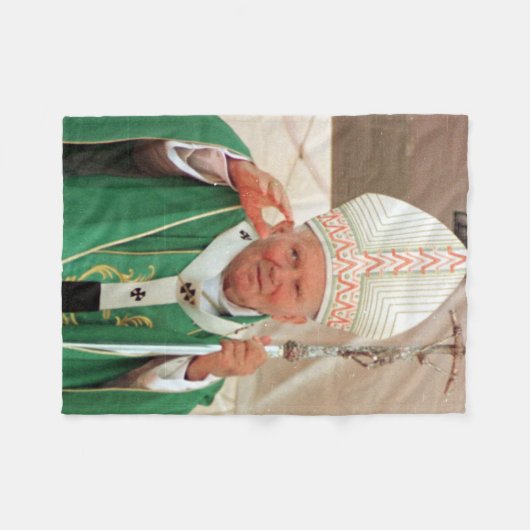 Papst Johannes Paul II Fleecedecke (Vorderseite (Horizontal))