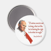Papst Johannes Paul II Freedom Magnet (Vorderseite/Rückseite)