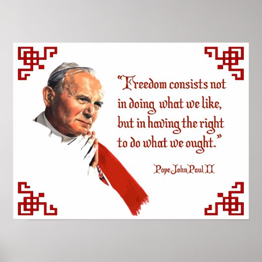 Papst Johannes Paul II Freedom Poster (Vorne)