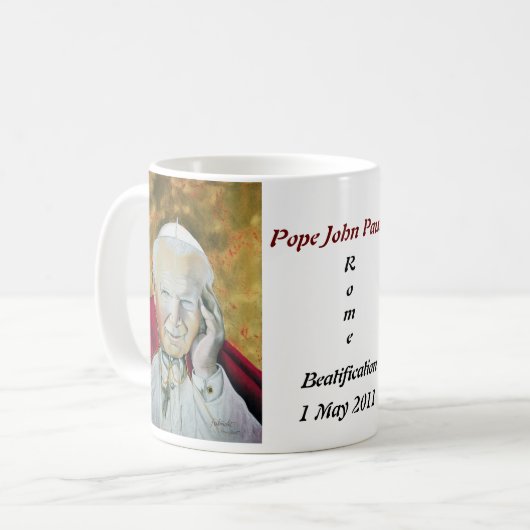Papst Johannes Paul II. Kaffeetasse (Vorderseite Links)