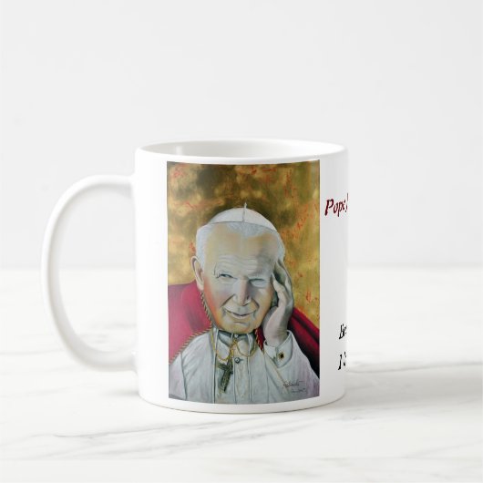 Papst Johannes Paul II. Kaffeetasse (Links)