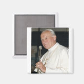 Papst Johannes Paul II Portrait Magnet (Vorderseite/Rückseite)