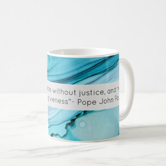 Papst Johannes Paul II Positive Aufblähung der Bla Kaffeetasse (VorderseiteRechts)